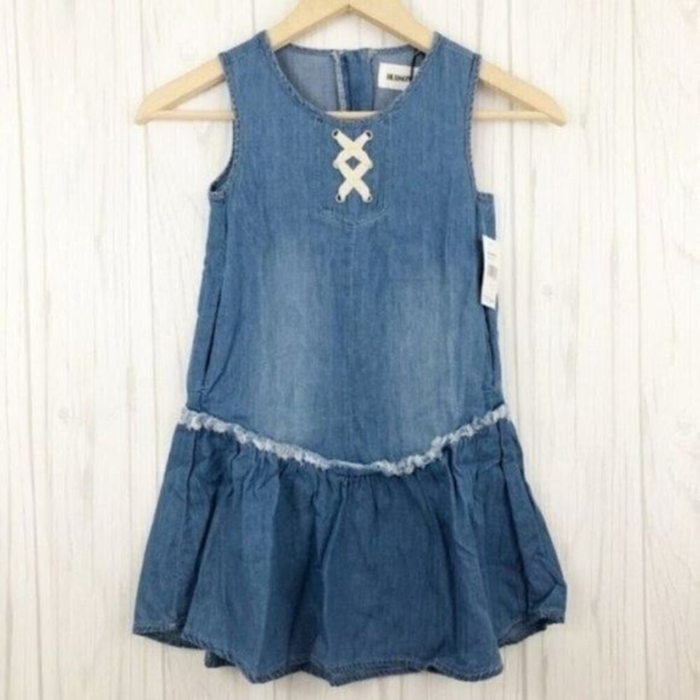 HUDSON Jeans Girls Lulu Lace-Up Chambray Dress
